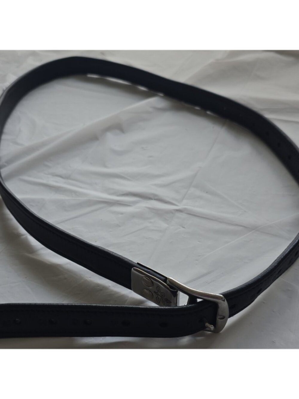 Black Oak Men's Black Dress Belt Solid Metal Buckle 54" Adjustable - Picture 9 of 9